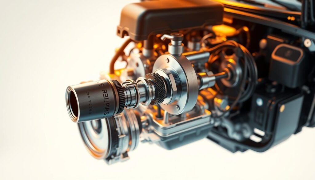 A highly detailed cutaway illustration of a car engine, meticulously showcasing the oxygen sensor in action. The sensor is prominently featured, with its inner workings and connections to the engine management system clearly visible. The scene is bathed in warm, golden lighting, highlighting the intricate mechanical components and the importance of the oxygen sensor's role in optimizing engine performance and efficiency. The background is clean and uncluttered, allowing the viewer to focus on the key elements. The overall composition and level of detail convey the essential nature of the oxygen sensor in managing the engine's operations. A highly detailed cutaway illustration of a car engine, meticulously showcasing the oxygen sensor in action. The sensor is prominently featured, with its inner workings and connections to the engine management system clearly visible. The scene is bathed in warm, golden lighting, highlighting the intricate mechanical components and the importance of the oxygen sensor's role in optimizing engine performance and efficiency. The background is clean and uncluttered, allowing the viewer to focus on the key elements. The overall composition and level of detail convey the essential nature of the oxygen sensor in managing the engine's operations.